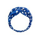 Шелковая повязка для волос василькового цвета в белый горошек