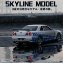 Czarny 1: 32 Nissan Skyline Ares GTR R34 ALOY Model samochodu sportowego Di Wiek dziecka 18 m +