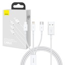 BASEUS KABEL DO TELEFONU USB 3W1 USB TYP C LIGHTNING MICRO QUICK CHARGE 1M