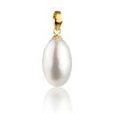 ZŁOTA ZAWIESZKA Z BIAŁĄ PERŁĄ - ŁEZKA