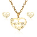 KOMPLET KOLCZYKI+ŁAŃCUSZEK MAMA STAL NIERDZEWNA DZIEŃ MATKI