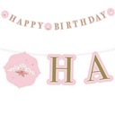 Baner girlanda HAPPY BIRTHDAY urodziny KSIĘŻNICZKI