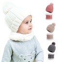 New Winter Beanies Cap Set Boys Girls Thick Knitted Hat Scarf Plush Kids He Marka bez marki