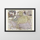 Stará mapa - Poľský, Litva, Prusko a Pomoransko - Schenk - 1711 - 100x70