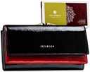 Pojemny kolorowy portfel damski skórzany - Czarny - Czarny