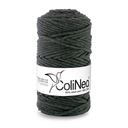 Нитка плетеная для макраме ColiNea 100% хлопок, 3мм 100м, антрацит