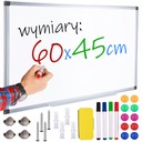 МАГНИТНАЯ ДОСКА 60х45 СУХОЕ-СТИРАНИЕ БЕЛАЯ + магниты-маркеры-губка