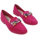 МОКАСИНЫ ЗАМШЕВЫЕ ЖЕНСКИЕ НА ПЯТКЕ, Слипоны, вставка из экокожи, розовый