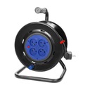 Катушечный удлинитель, 4 розетки 2P+Z, кабель ПВХ H05