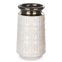 КРЕМОВАЯ ЗОЛОТАЯ ВАЗА 25x16см БУТЫЛКА С ДЕКОРОМ