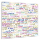 Стекло закаленное 60х70 Надписи Home + КЛЕЙ