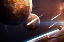 Постер космос, планеты, метеориты, 91х61см