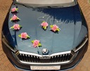 Dekoracja samochodu ozdoby na auto do ślubu RÓŻOWA