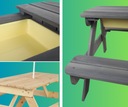 Деревянный стол для пикника с контейнером для песка, стол для детей 1-10 лет.