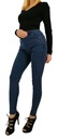 Dámske džínsové nohavice tmavomodré s vreckami Model SPODNIE DAMSKIE GRANATOWY LEGINSY JEANSOWE XL/XXL