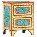vidaXL Ručne maľovaný nočný stolík, 40x30x50 cm, masívne mangovníkové drevo Povrch iné
