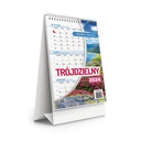 Календарь офисный на 2024 год ТРЕХСТОРОННИЙ, настольный календарь с окошками для заметок