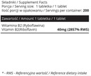 SOWELO VITAMIN B2 40mg RIBOFLAVIN 200 TABLIET EAN (GTIN) 5908298543443