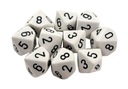 Кубики РПГ К10 белые, 10 шт. кости лодыжки