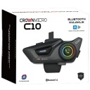 ИНТЕРКОМ МОТОЦИКЛЕТНЫЙ CROWN C10 BLUETOOTH 5.3 ЧЕРНЫЙ  фото 8