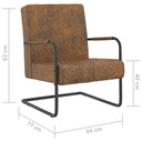 vidaXL Konzolová stolička, hnedá, čalúnená látkou Výška sedadla 61 cm