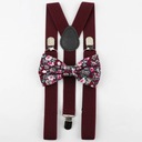 Мужские подтяжки и мужской галстук-бабочка бордового цвета с цветами