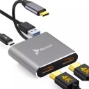 Адаптер HUB USB-C Dual 2x HDMI 4K USB MacBook PD