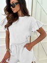 Женский комплект оверсайз из МУСЛИНА, блузка, муслиновые шорты, удобный для лета, L/XL