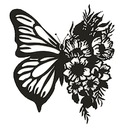 OBRAZ NA STENU 3D kvety motýľ M panel 30cm Značka LED-ONE