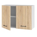 Верхний подвесной кухонный шкаф с дверцами Дуб Сонома комплектный 80 см