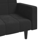 VIDAXL 2-OSOBOWA BANQUETTE ARRIÈRE 2 COUSSINS NOIRE AKSAMITNAphoto 9