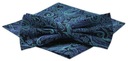 Мужской галстук-бабочка с нагрудным платком - Alties - Темно-синий