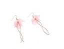Módne ľahké Náušnice akrylové kvety handmade dlhé visiace 8cm ružové Značka Inna marka