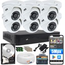 КОМПЛЕКТ ДЛЯ МОНИТОРИНГА 6 НАРУЖНЫХ КУПОЛЬНЫХ КАМЕР 5Mpx 1TB ДИСК