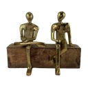 ФИГУРКА ПАРА ДРУЗЕЙ ДЕРЕВО И ЗОЛОТО 14 СМ ПОДАРОК