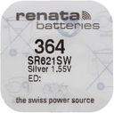 1x СЕРЕБРЯНАЯ БАТАРЕЯ RENATA SR621SW SR 621 364 363