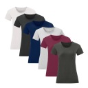 НАБОР ИЗ 6 ЖЕНСКИХ ФУТБОЛОК ИЗ 100% ХЛОПКА С КОРОТКИМ РУКАВОМ, КЛАССИКА