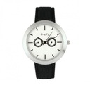Simplify The 6100 Canvas-Overlaid Strap Watch w/Day/Date - White/Black