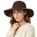 ШЛЯПА ВОЙЛОЧНАЯ ЖЕНСКАЯ С БОЛЬШИМИ ПОЛЯМИ КОРИЧНЕВАЯ БОХО коричневая