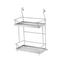 ОРГАНАЙЗЕР КОРЗИНА ПОДСТАВКА ПОДВЕСНАЯ КУХОННАЯ ПОЛКА ДВОЙНОЙ ХРОМ АМИКС