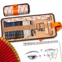 НАБОР ДЛЯ ЭСКИЗИНГА КАРАНДАШИ ДЛЯ РИСОВАНИЯ УГОЛЬ ПРОФЕССИОНАЛЬНАЯ ВЕШАЛКА 36в1