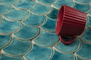 Keramické dlaždice Rybia šupka - sada farebných dlaždíc - Tyrkysové Cenote Dĺžka 10.2 cm