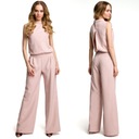 Элегантный комбинезон с разрезом, пудровый L