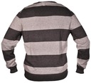 EE sveter GREY stripes V NECK KNIT _ XXL 44 Výstrih výstrih do V