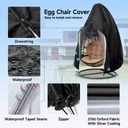 Vajíčko poťah na stoličku vodeodolný zips závesný košík záhradná hojdačka vonkajšie slnko Výška produktu 190 cm