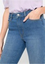 Jeansy z przetarciami na dole nogawki 40 Stan (wysokość w pasie) średni
