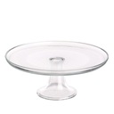 SZKLANA GŁADKA PATERA NA NODZE CIASTO CIASTKA MUFFINKI OWOCE PRZEŹROCZYSTA