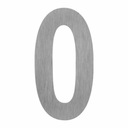 Цифра 0 из пластика, 180 мм, серебристая.