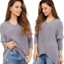 SWETER SWETEREK ALPAKA DAMSKI KOBIECY MODNY WYGODNY SEREK SZARY 2191