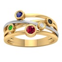ЗОЛОТОЕ КОЛЬЦО С РАЗНОЦВЕТНЫМИ КАМНЯМИ ПР. 585